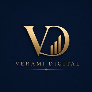 Monograma dourado da Verami Digital