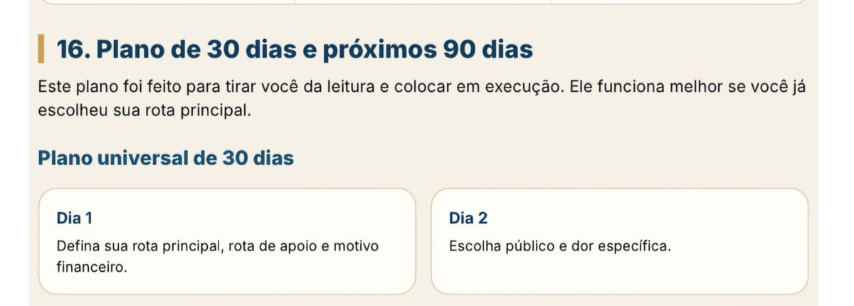 Plano de 30 dias para começar com estrutura